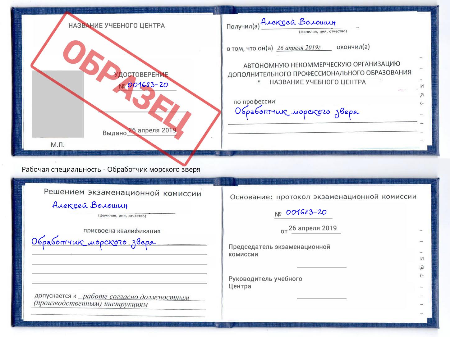 Обработчик морского зверя Крым