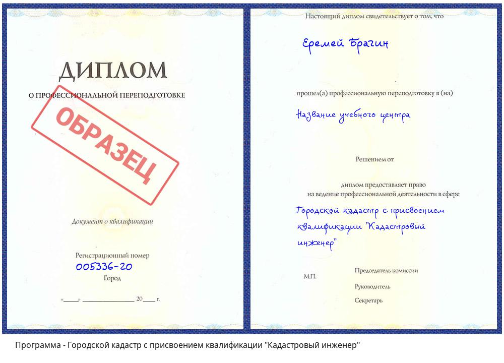 Городской кадастр с присвоением квалификации "Кадастровый инженер" Крым